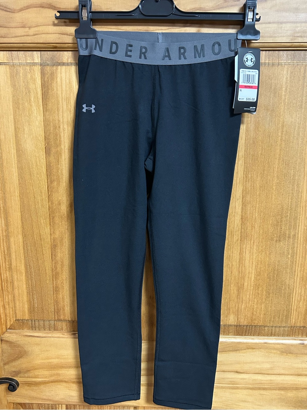Under Armour Black Women’s Compression Leggings with Gray Waistband